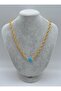 Evil eye beaded necklace - gold color - - 2