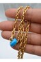 Evil eye beaded necklace - gold color - - 3