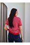 V-Neck Striped Short Sleeve Sweater - 5
