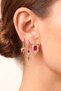 Zircon Stone Knight and Eye Model Triple Gold Earrings - 2