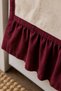 Ruffled Oven Cover – Decorative Cover with Burgundy Detail, Cotton Raw Fabric, Pockets, and Bow Tie Fastening - 4