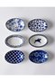 Reve bleu raye oval tobacco set - 15 cm - blue/white - 7