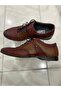 Burgundy Men's Shoes with Real Leather Inside and Out and Laces - 2