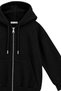 1048 women's zip-up hooded 3-thread cotton sweatshirt with kangaroo pocket - black - 3
