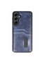 Samsung Galaxy A35 5g Case Sara Leather Case with Business Card Holder - Navy Blue