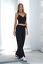 Black Women's Modal Sweatpants with Elastic Waist and Wide Legs - 4