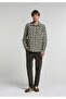 Regular Fit Mid Waist Straight Leg Men's Green Trousers - 3
