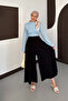 Women's High Waist Flowy Tencel Fabric Wide Leg Pants Skirt - 2