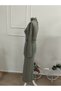 Women's long sleeve turtleneck ruched waist maxi modal dress - 5