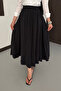 Women's Elastic Waist Crinkled Modal Fabric Long Crush Skirt - 3