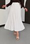 Women's Elastic Waist Crinkled Modal Fabric Long Crush Skirt - 4