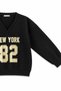 1046 women's v-neck new york print 3-thread cotton sweatshirt - black - 3