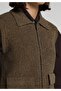 Regular Fit Polo Collar Plain Women's Green Cardigan - 4