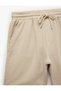 Regular Fit Cotton Muslin Bermuda Shorts with Belted Laces and Pockets - 7