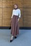Women's Elastic Waist Crinkled Modal Fabric Long Skirt