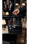 Hand-Knitted Black Color Sequined Hand Bag