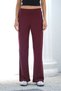 Burgundy Women's Modal Sweatpants with Elastic Waist and Wide Legs