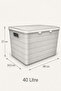 3-Piece 40 L Storage Box with Lid Multi-Purpose Plastic Organizer Organizer Box - 5
