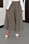 Wide-Legged Casual Tencel Fabric Skirt-Looking Pants with Elastic Waist - 3