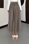 Wide-Legged Casual Tencel Fabric Skirt-Looking Pants with Elastic Waist
