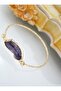 Amethyst Stone Design Bracelet - Gold Color -