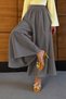 Women's High Waist Wide Leg Loose Tencel Fabric Pants Skirt - 6