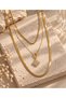 Gold 3-Piece Necklace Set – Layered Necklace Combination with Clover Figure, Twisted Chain, and Italian Chain - 3