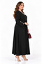 Plus Size V-Neck Stone Accessory Detailed Long Sleeve Relaxed Fit Women's Maxi Dress