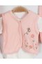 Flower Embroidered Baby Girl Hospital Discharge Set - Organic Textured 10-Piece Newborn Baby Set - 3