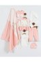 Flower Embroidered Baby Girl Hospital Discharge Set - Organic Textured 10-Piece Newborn Baby Set - 2