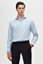 Ds Damat Slim Fit Navy Blue/Light Blue Italian Collar Easy-Iron 2-Piece Shirt - 4
