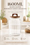1600 ml Acacia Lid Borosilicate Striped Glass Jar – Large Volume Storage Container for Dry Foods, Coffee, and Legumes - 4