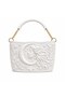 Selene Pearl Antique Period 3D Design Women's Shoulder Bag – White - 3