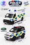 Die Cast Police 2-Piece Model Car Set – Mercedes-Benz Sprinter 12.5cm Land Rover Defender 90 12cm Pull-Open Door Police Car - 3