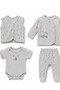 Baby Boy Newborn Waffle Fabric Detailed Penguin Embroidered 10 Piece Hospital Discharge Bodysuit Set - 3