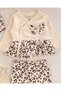 Baby Girl Overalls with Leopard Detail, 10 Piece Hospital Discharge Bodysuit Set, 0-3 Months - 2