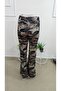 Women's high-waisted lace-up wide-leg patterned diving leggings - 6