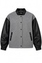 Women's Leather Sleeve Detailed Oversize Bomber Jacket Fk3535