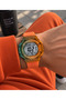 Sports Digital Men's Wristwatch, Orange Silicone Band, Pool Sea Use, Alarm, Lighting, Stopwatch, Stylish Gift Package