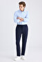 Ds Damat Slim Fit Navy Blue Dobby Jogger Pants - 7