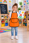 Kids Apron with Pockets Painting Event Activity Apron Washable Nursery Kindergarten Kitchen Painting Apron Liquid Proof for 5-10Y - 3