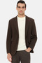 Ds Damat Slim Fit Brown Plain Fabric Jacket