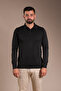 Men's Black Patterned Polo Neck Tricot - 4
