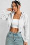 Nawly Kar Melanj Winter Loose Fit 3 Thread Hooded Kangaroo Pocket Thick Sweatshirt Crop Zipper Cardigan - 2