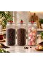 Set of 3 Glass Storage Jars with Cherry Detail, Suitable for Coffee Corners, Tea, Sugar, Coffee Jar Set, 1300 Cc Beans Storage Container - 2