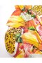 85% Rayon 15% Elastane Thin Flexible Sandy-Like Jersey Fabric with Fruit Pattern on Orange Color for Dressmaking & B