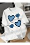 Heart Pattern T-Shirt] Heart Pattern,, Comfortable Polyester T-Shirt for All Seasons in Knitted Fabric