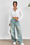 Nawly Kar Melanj Winter Loose Fit 3 Thread Hooded Kangaroo Pocket Thick Sweatshirt Crop Zipper Cardigan - 4