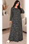Women's Dress - Comfortable Fit - Plus Size - Patterned - Oversized - Viscose - 3
