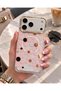 iPhone 16 Compatible Transparent Patterned Magsafe Supported Case with Gold Camera Frame